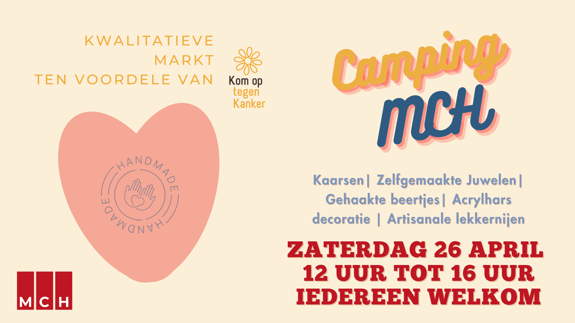 CAMPING-MCH zaterdag 26 april, mis het niet!
